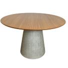 Mesa de Jantar Cone Redonda 160 cm Tampo Freijó Base Concreto Mesa de Jantar Cone Redonda 160 cm Tampo Freijó Base Concreto
