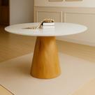 Mesa de Jantar Cone Redonda Laminado em Madeira 120cm Cairo Branco/Off White/Cinamomo Mesa de Jantar Cone Redonda Laminado em Madeira 120cm Cairo Branco/Off White/Cinamomo