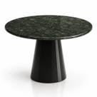 Mesa de Jantar Cone Redondo 140 cm Tampo Mármore Verde Guatemala Base Laca Preta