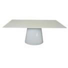 Mesa de Jantar Cone Retangular 180x100 cm Base Oval Laca Branca Tampo Laca Branca
