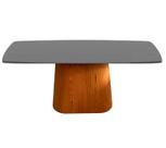 Mesa de Jantar Cone Retangular 220x120 cm Base Oval laminada em Madeira Freijó Tampo Laqueado Preto