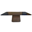 Mesa de Jantar Cone Retangular 244x137cm Base Madeira Tampo Laca Preta
