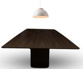 Mesa de Jantar Cone Retangular Duo 198x122cm Base Ébano Tampo Ébano