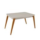 Mesa de Jantar Copper 120cm Madeira Tampo com Vidro Canto Copo Moderna Mobília Mesa de Jantar Copper 120cm Madeira Tampo com Vidro Canto Copo Moderna Mobília
