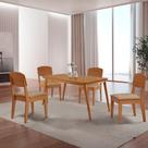 Mesa de Jantar Copper 120cm Tampo Canto Copo MDF com 4 Cadeiras Copper Moderna Mobília