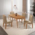 Mesa De Jantar Copper 120cm Tampo Mdf Com 4 Cadeiras Eloise Turim 07/naturalle/naturalle