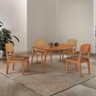 Mesa De Jantar Copper 120cm Tampo Mdf Laminado 4 Cadeiras Tork/naturale/naturale