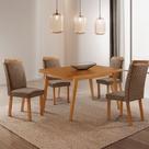 Mesa de Jantar Copper 120cm Tampo MDF Laminado Canto Copo com 4 Cadeiras Aline Mesa de Jantar Copper 120cm Tampo MDF Laminado Canto Copo com 4 Cadeiras Aline