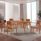 Mesa de Jantar Copper 180cm Tampo Canto Copo MDF com 6 Cadeiras Copper Moderna Mobília Mesa de Jantar Copper 180cm Tampo Canto Copo MDF com 6 Cadeiras Copper Moderna Mobília