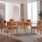Mesa De Jantar Copper 180cm Tampo Mdf 6 Cadeiras Moderna Tork/naturale/naturale