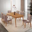 Mesa de Jantar Copper 180cm Tampo MDF com 6 Cadeiras Eloise Moderna Mobília