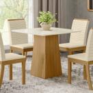 Mesa de Jantar de 4 Lugares Tampo MDF Cantos Retos