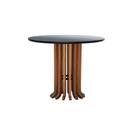 Mesa de Jantar Denver Amêndoa Tampo Ø120 MDF com vidro Tampo Ø120 MDF Preto/Vidro Preto Mesa de Jantar Denver Amêndoa Tampo Ø120 MDF com vidro Tampo Ø120 MDF Preto/Vidro Preto