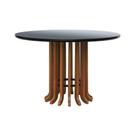 Mesa De Jantar Denver Amêndoa Tampo ø120 Mdf Com Vidro Tampo ø120 Mdf Preto-vidro Preto Mesa De Jantar Denver Amêndoa Tampo ø120 Mdf Com Vidro Tampo ø120 Mdf Preto-vidro Preto