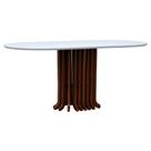 Mesa De Jantar Denver Tampo Oblongo 180x90cm Amêndoa-branco
