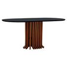 Mesa De Jantar Denver Tampo Oblongo 180x90cm Amêndoa-preto