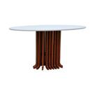 Mesa De Jantar Denver Tampo Oval 160x90cm Amêndoa-branco