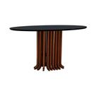 Mesa De Jantar Denver Tampo Oval 160x90cm Amêndoa-preto Mesa De Jantar Denver Tampo Oval 160x90cm Amêndoa-preto