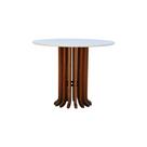 Mesa De Jantar Denver Tampo Redondo ø100 Amêndoa-branco
