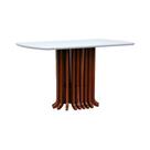 Mesa De Jantar Denver Tampo Retangular 136x80cm Amêndoa-branco Mesa De Jantar Denver Tampo Retangular 136x80cm Amêndoa-branco