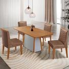 Mesa De Jantar Diane 120cm Tampo Mdf Lam 4 Cade Eloise Moderna Tork Naturale Off White Mesa De Jantar Diane 120cm Tampo Mdf Lam 4 Cade Eloise Moderna Tork Naturale Off White