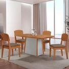 Mesa De Jantar Diane 120cm Tampo Mdf Lam 4 Cadeiras Copper Moderna Veludo Capuccino Naturale Off White