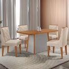 Mesa De Jantar Diane 120cm Tampo Mdf Lam 4 Cadeiras Isadora Moderna Veludo Creme Naturale Off White Mesa De Jantar Diane 120cm Tampo Mdf Lam 4 Cadeiras Isadora Moderna Veludo Creme Naturale Off White