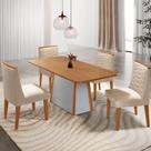 Mesa de Jantar Diane 120cm Tampo MDF Laminado 4 Cadeiras Eloise Moderna Mobília Mesa de Jantar Diane 120cm Tampo MDF Laminado 4 Cadeiras Eloise Moderna Mobília