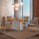 Mesa de Jantar Diane 120cm Tampo MDF Laminado com 4 Cadeiras Safira Moderna Mobília Mesa de Jantar Diane 120cm Tampo MDF Laminado com 4 Cadeiras Safira Moderna Mobília