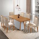Mesa De Jantar Diane 180cm Tampo Mdf Lam 6 Cadeiras Eloise Moderna Veludo Creme Naturale Off White Mesa De Jantar Diane 180cm Tampo Mdf Lam 6 Cadeiras Eloise Moderna Veludo Creme Naturale Off White