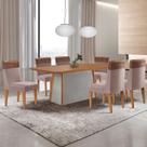 Mesa de Jantar Diane 180cm Tampo MDF Laminado com 6 Cadeiras Andes Moderna Mobília