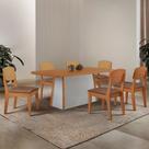 Mesa de Jantar Diane 180cm Tampo MDF Laminado com 6 Cadeiras Copper Premium Moderna Mobília