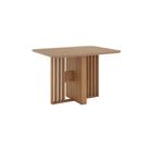 Mesa de Jantar Dinah 04 Lugares Canto Arredondado com Vidro SC152 Nature - Henn