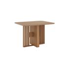Mesa de Jantar Dinah 04 Lugares Canto Arredondado com Vidro SC152 Nature - Henn