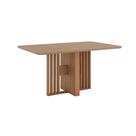 Mesa de Jantar Dinah 06 Lugares Canto Arredondado com Vidro SC149 Nature - Henn Mesa de Jantar Dinah 06 Lugares Canto Arredondado com Vidro SC149 Nature - Henn