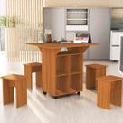 Mesa de jantar dobrável com bancos MDF- Vira aparador Jade Cor: Preta