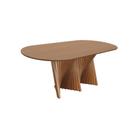 Mesa de Jantar Dubai Base em Madeira Maciça Tampo Oblongo Tampo 160x90cm Laminado Cinamomo