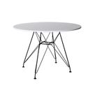 Mesa de Jantar Eames Redonda 90cm Branca com Ferro Preto - Up Home