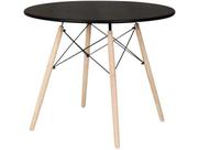 Mesa de Jantar Eames Redonda Preta 110cm Design Minimalista Polipropileno Salas e Eventos