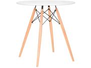 Mesa De Jantar Eames Tampo Redondo Branco 110cm