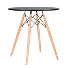 Mesa De Jantar Eames Tampo Redondo Preto 70cm