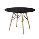 Mesa De Jantar Eames Wood Tampo Madeira Preto 110 Cm