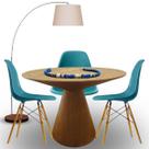Mesa De Jantar Eclipse Cone Redonda 110cm Em Freijo