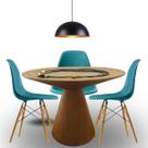 Mesa De Jantar Eclipse Cone Redonda 90cm Em Freijo