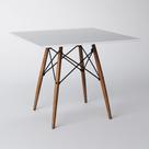 Mesa de Jantar Eiffel Quadrada 90 Cm Tampo de Madeira Branca Mesa de Jantar Eiffel Quadrada 90 Cm Tampo de Madeira Branca