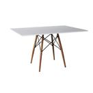 Mesa de Jantar Eiffel Retangular 120 Cm Tampo de Madeira Branca