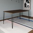 Mesa de Jantar Elen Retangular Tampo de Madeira 140x80cm Amêndoa