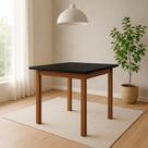 Mesa de Jantar Elisa Base Madeira Maciça Ideal para Apartamento 80 X 80 Preto Mesa de Jantar Elisa Base Madeira Maciça Ideal para Apartamento 80 X 80 Preto
