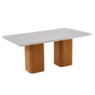Mesa de Jantar Eloise 180cm Tampo Mdf e Vidro Canto Copo Moderna Mobília Mesa de Jantar Eloise 180cm Tampo Mdf e Vidro Canto Copo Moderna Mobília