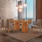 Mesa de Jantar Eloise 180cm Tampo MDF Laminado com 6 Cadeiras Safira